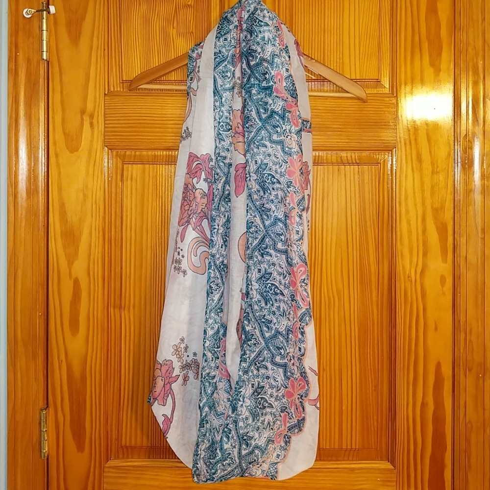 Charlotte Russe pink & blue floral infinity scarf